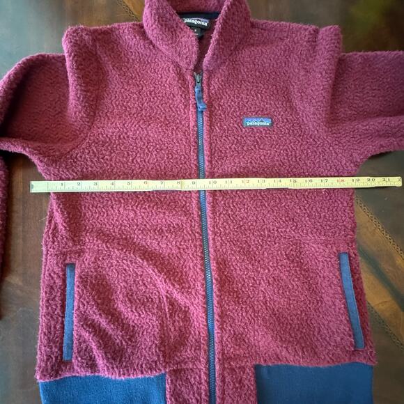 Patagonia Women's woolyester fleece jacket full zip Red Navy Medium Fleece - Picture 8 of 9